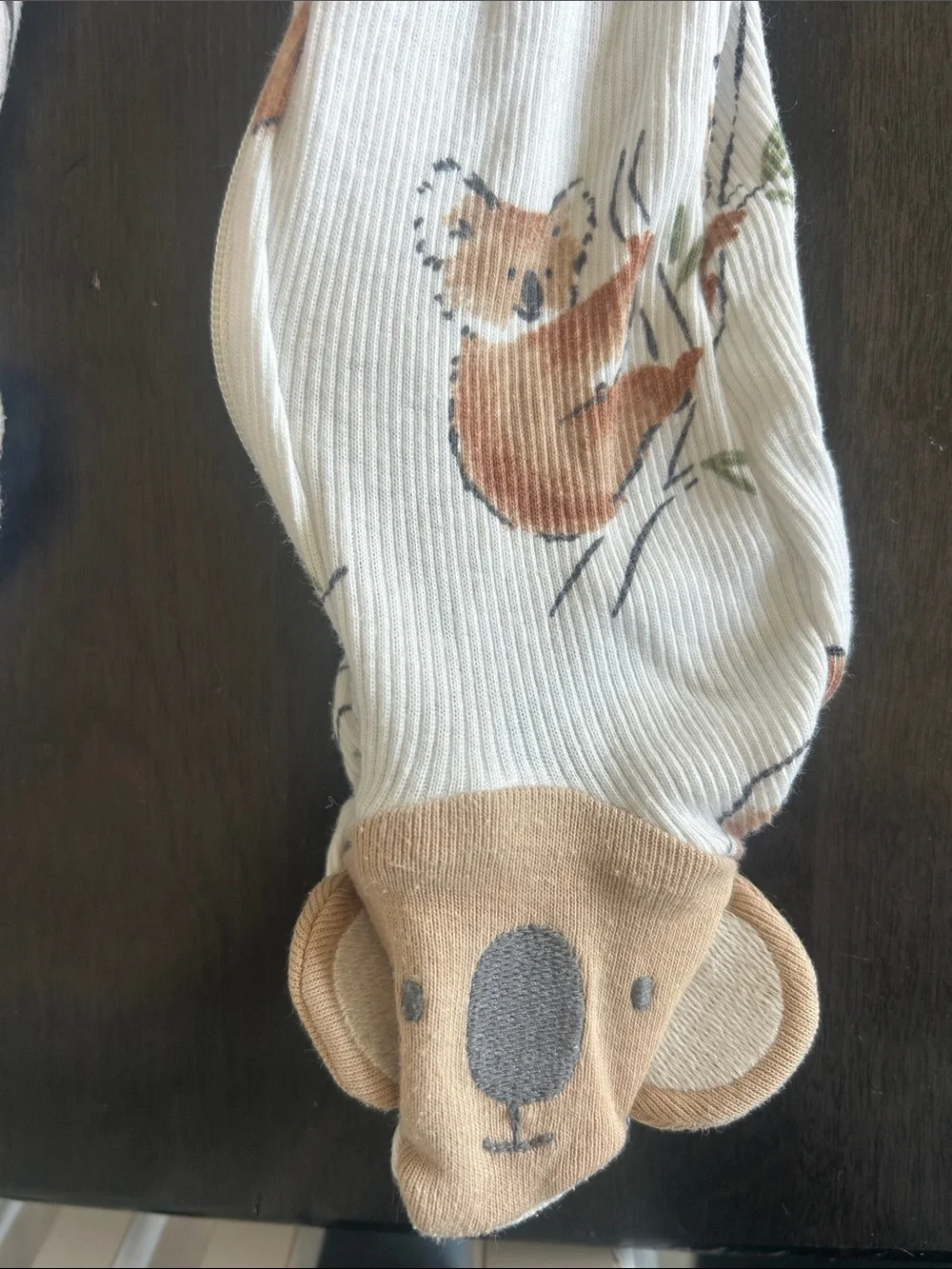 Carter's Cream & Brown Koala Print Footed One-Piece